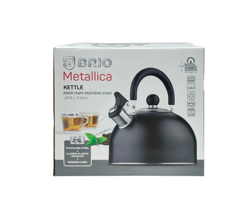 BRIO METALLICA CEAINIC NEGRU 2.5L 19X11.5CM 106043 
